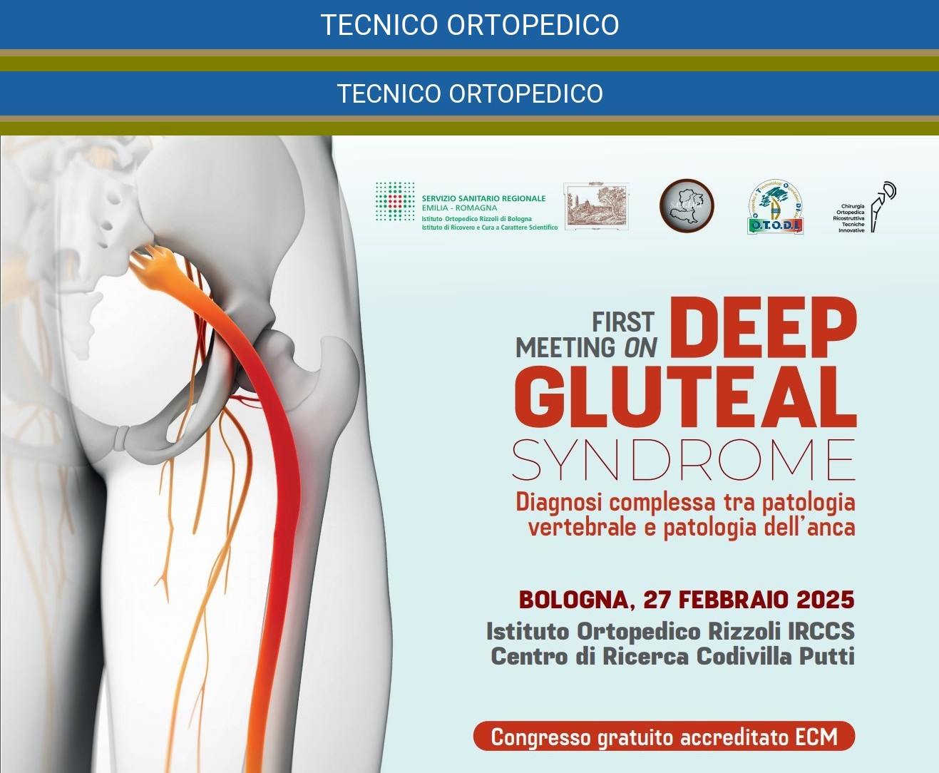 Congresso “FIRST MEETING ON DEEP GLUTEAL SYNDROME” – DIAGNOSI COMPLESSA TRA PATOLOGIA VERTEBRALE E PATOLOGIA DELL’ANCA