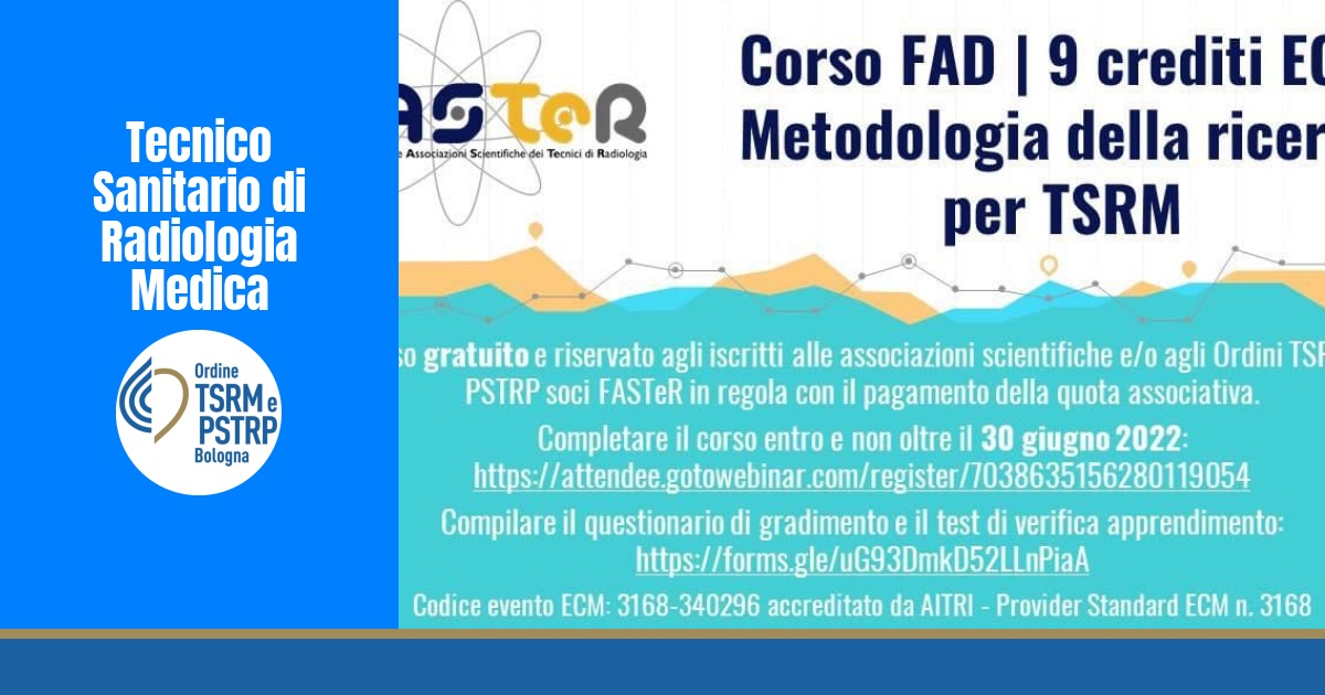 Entro il 30 Giugno 2022 completa il corso ECM FAD gratuito FASTeR!